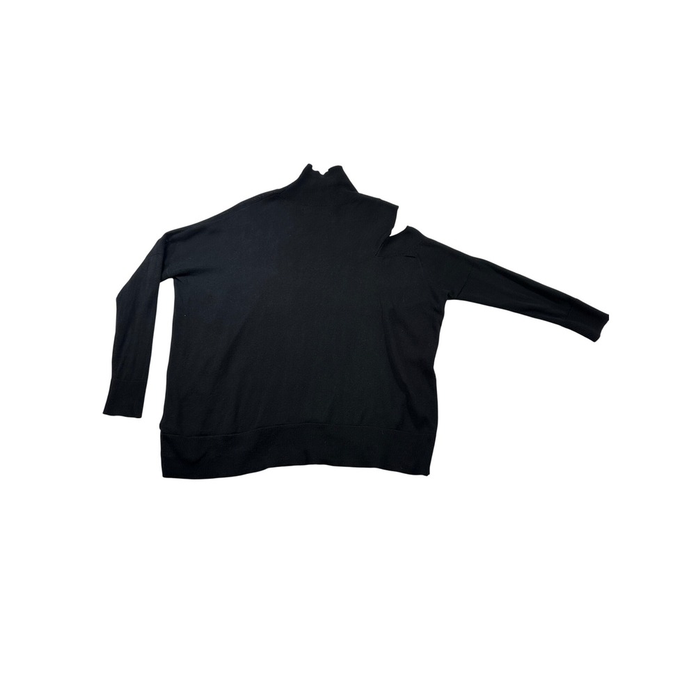 AllSaints Cecily Jumper Black Cold Shoulder Turtleneck Knit Sweater XS - Picture 2 of 9